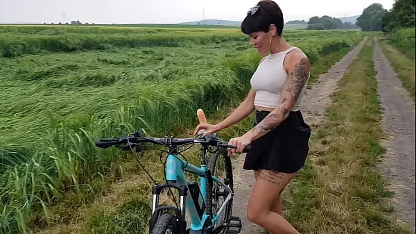 Hot Premiere! Bicycle fucked in public horny new Clips