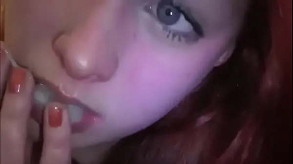 Hot Married redhead playing with cum in her mouth new Clips