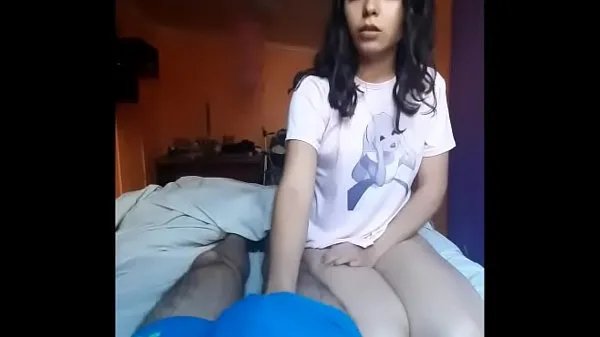 Hot She with an Alice in Wonderland shirt comes over to give me a blowjob until she convinces me to put his penis in her vagina new Clips
