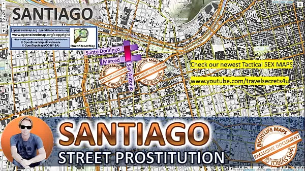 Carte de la prostitution de rue de Santiago, Chili avec indication où trouver des travailleurs de rue, des pigistes et des bordels. Nous vous montrons également le bar, la vie nocturne et le quartier rouge de la ville nouveaux clips chauds