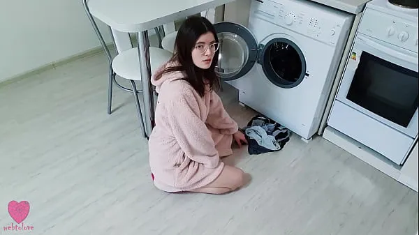 Hot My girlfriend was NOT stuck in the washing machine and caught me when I wanted to fuck her pussy new Clips