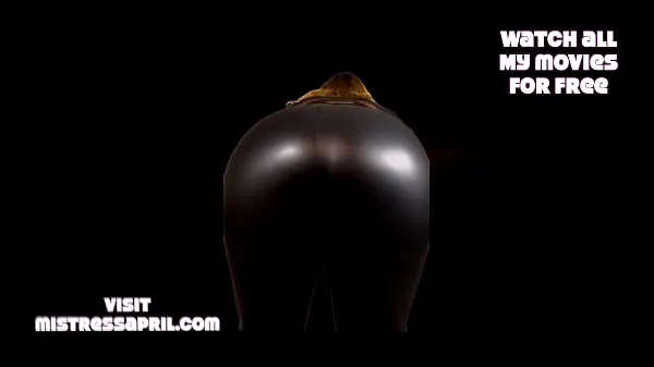 Dominatrix Mistress April - Sperme sur mon esclave de leggings en latex nouveaux clips chauds