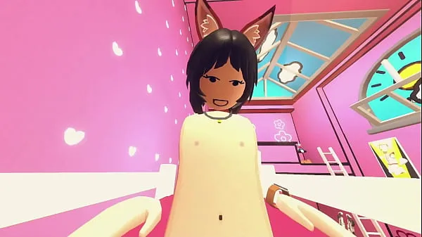 Horny Chinese kitty girl in Rec Room VR Game Klip baharu panas