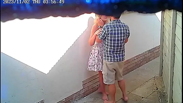 Cctv camera caught couple fucking outside public restaurant Klip baharu panas
